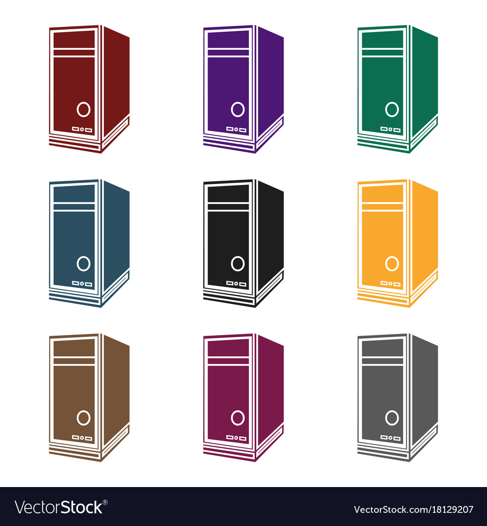 System unit icon in black style isolated on white