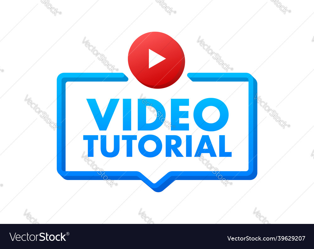 Video tutorials icon concept study and learning Vector Image Video tutorials icon concept study and learning