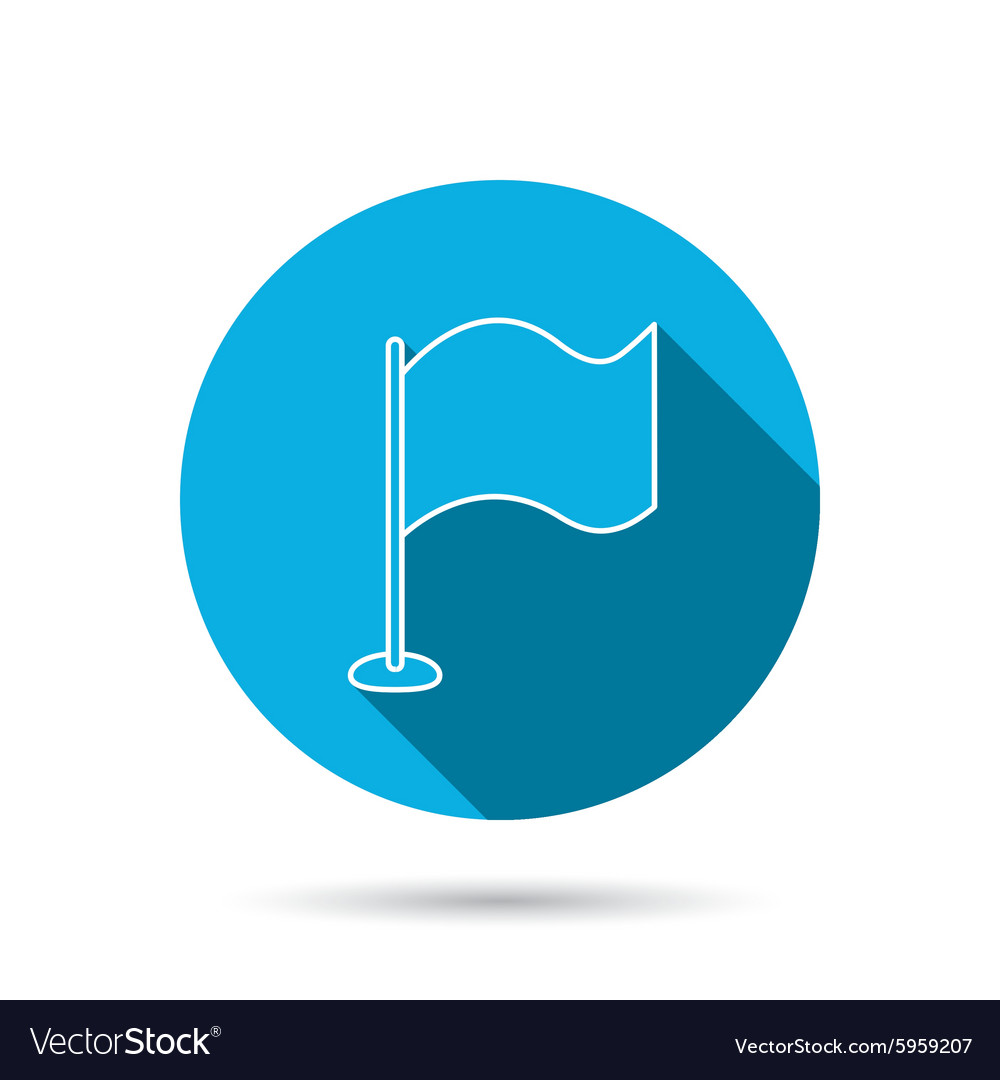Waving flag icon location pointer sign