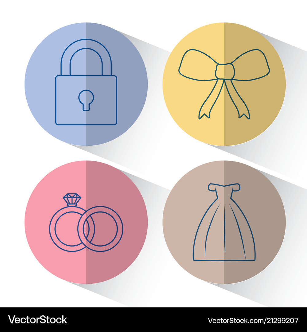 Wedding icon set Royalty Free Vector Image - VectorStock