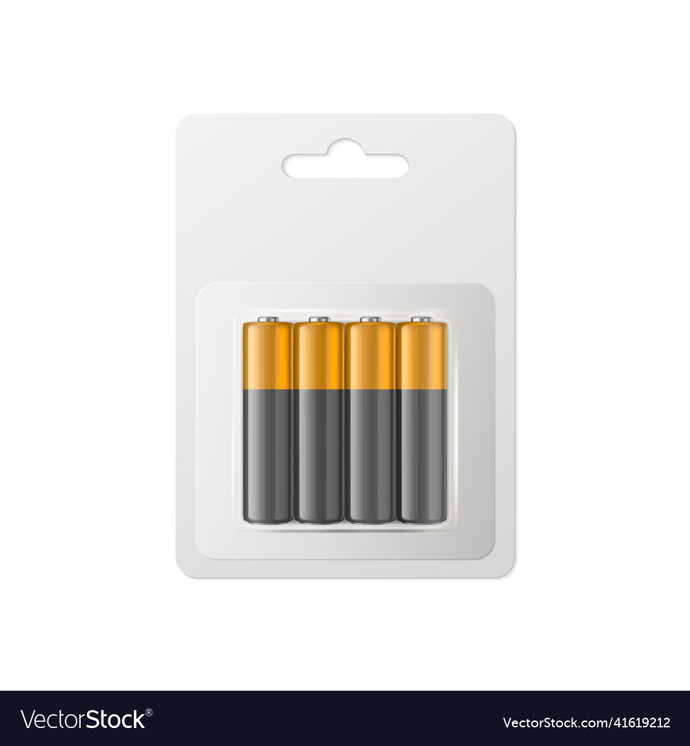 3d realistic alkaline aa batteries Royalty Free Vector Image