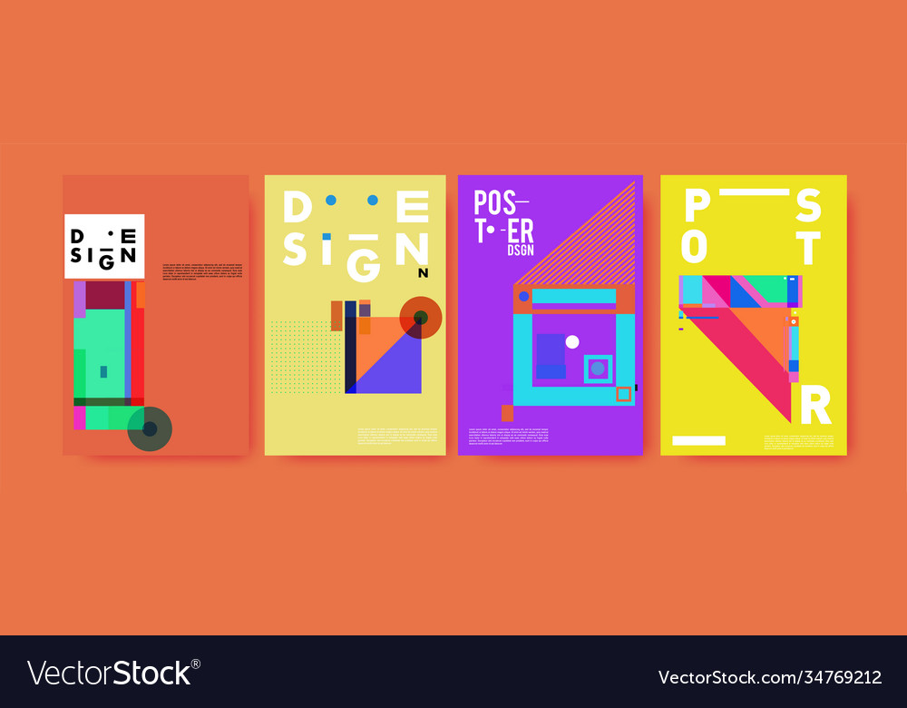 Abstract colorful collage poster design template