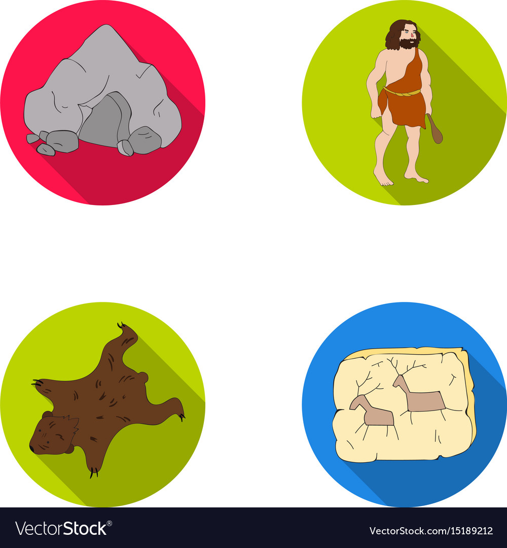 Ancient World Stone Age Stone Age Set Royalty Free Vector