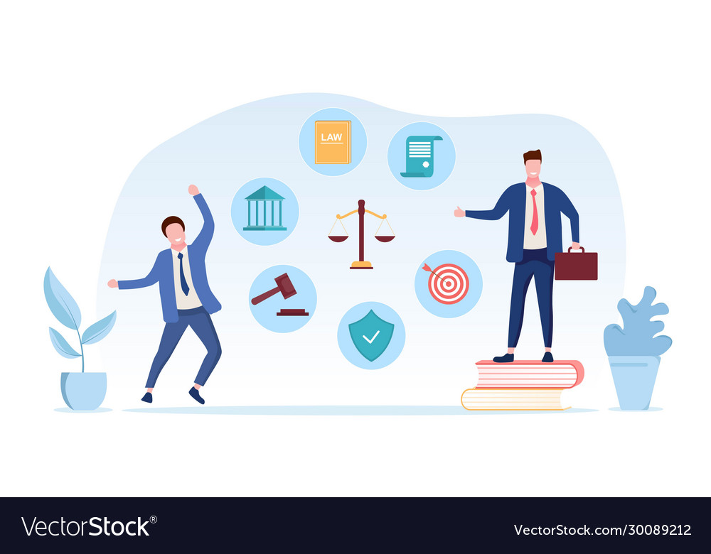 Businessmen and lawyers won case Royalty Free Vector Image