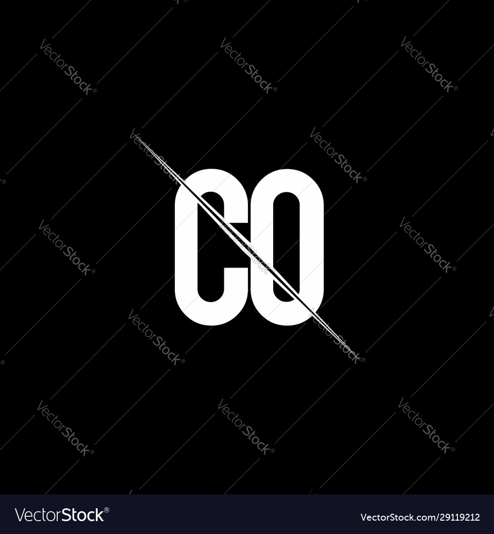 Co logo monogram with slash style design template