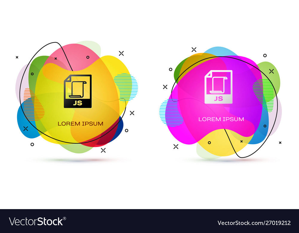 Color js file document download button icon vector image Color js file document download button icon