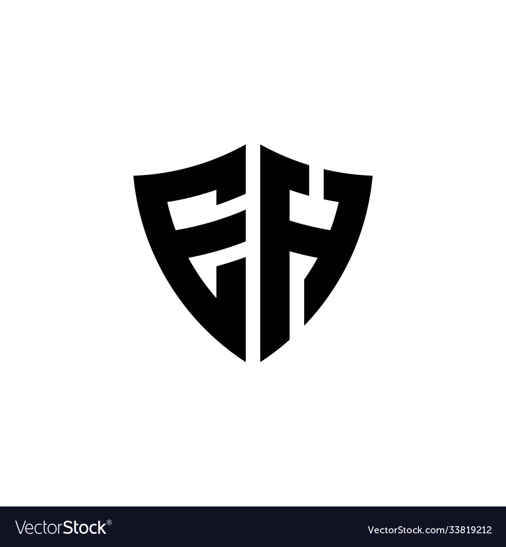 Eh monogram logo with shield shape design template