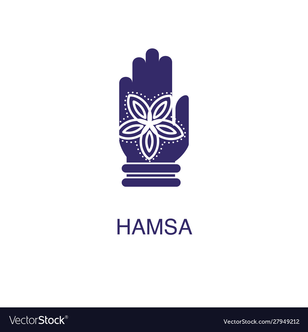 Hamsa element in flat simple style on white