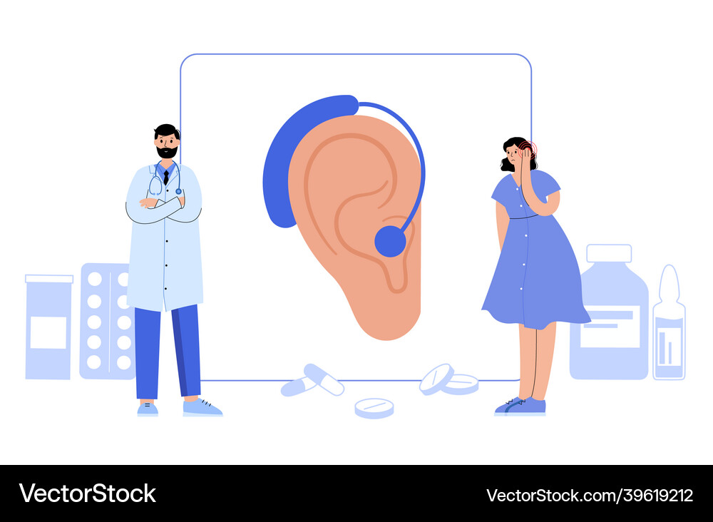 Hearing aid device Royalty Free Vector Image - VectorStock