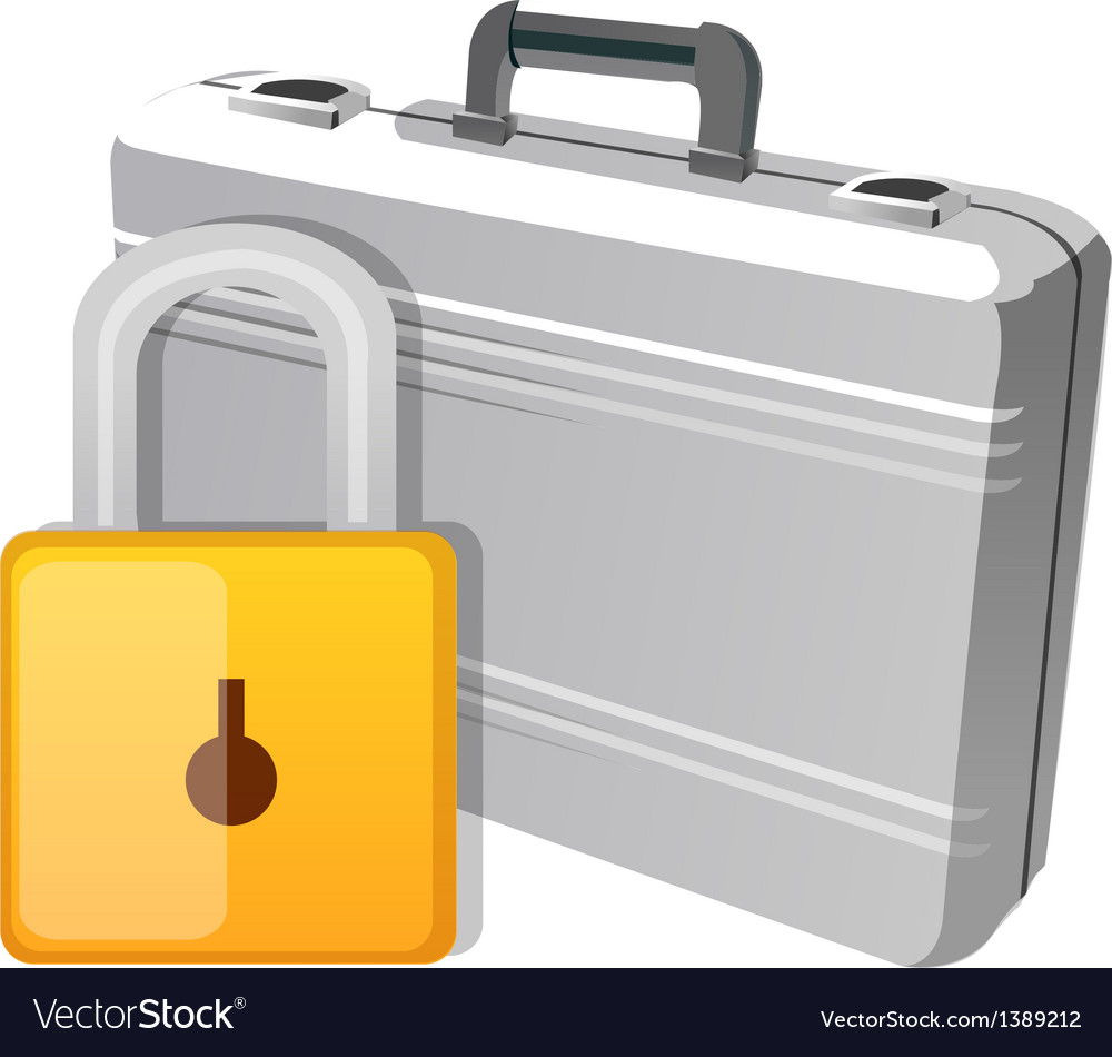 Icon lock and briefcase Royalty Free Vector Image
