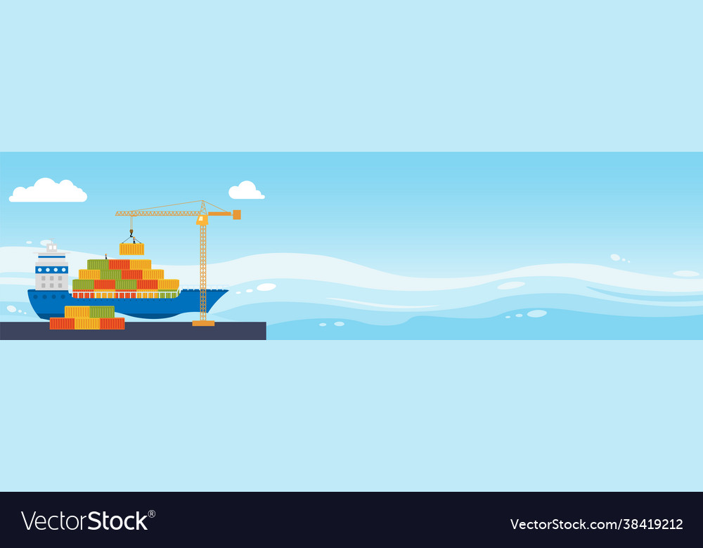 Industrial sea port cargo logistics container Vector Image Industrial sea port cargo logistics container
