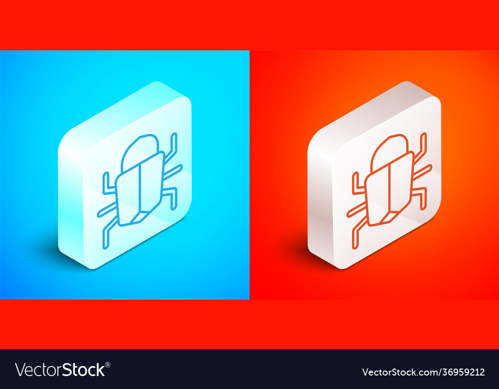 Isometric line system bug concept icon isolated