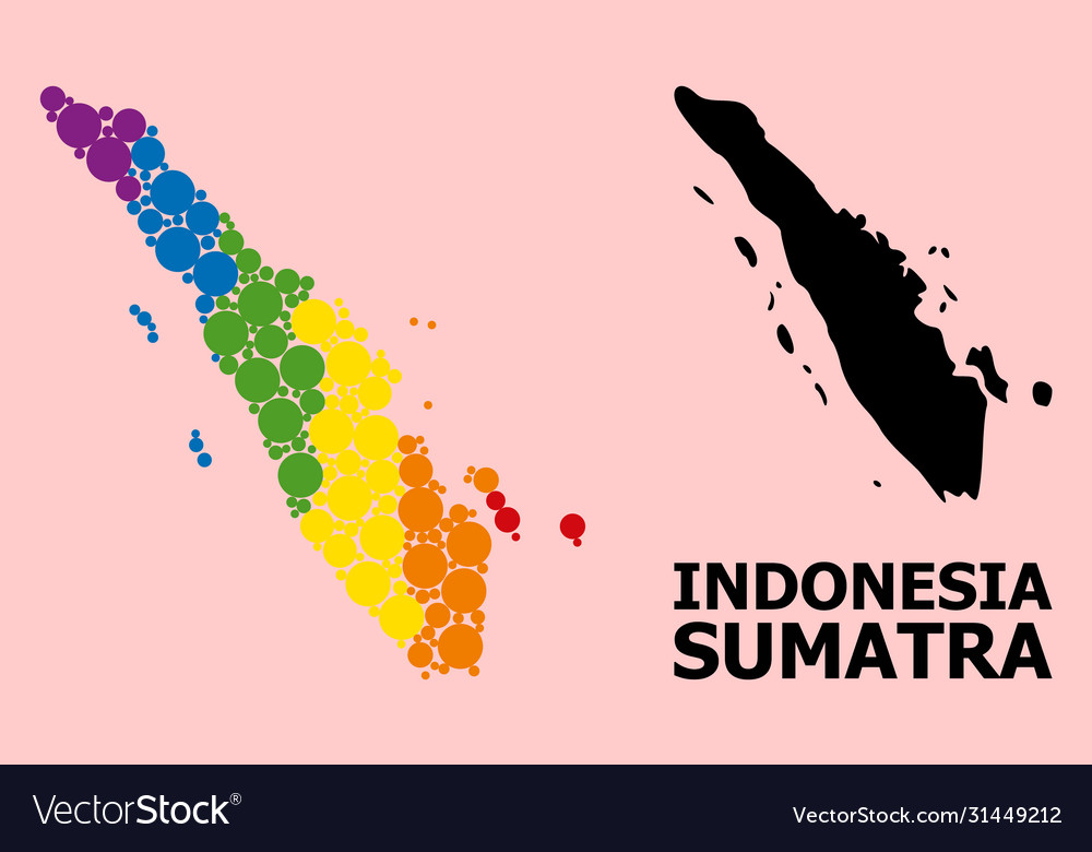 Rainbow pattern map sumatra island for lgbt Vector Image Rainbow pattern map sumatra island for lgbt