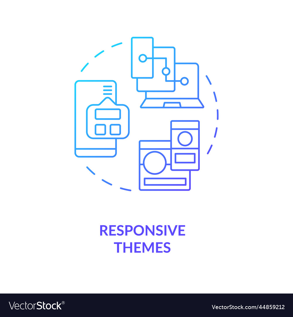 Responsive themes blue gradient concept icon Vector Image