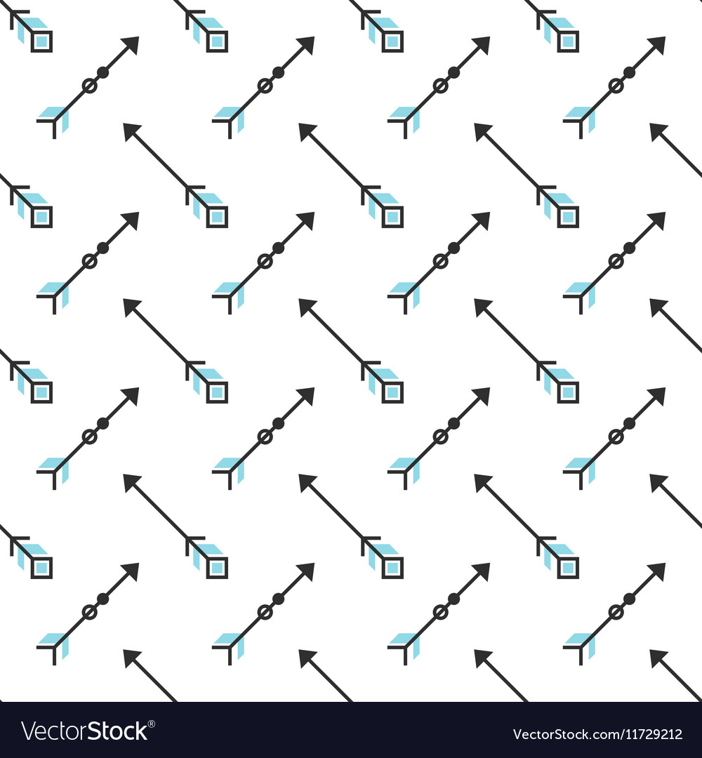 Seamless pattern with stylized linear arrows