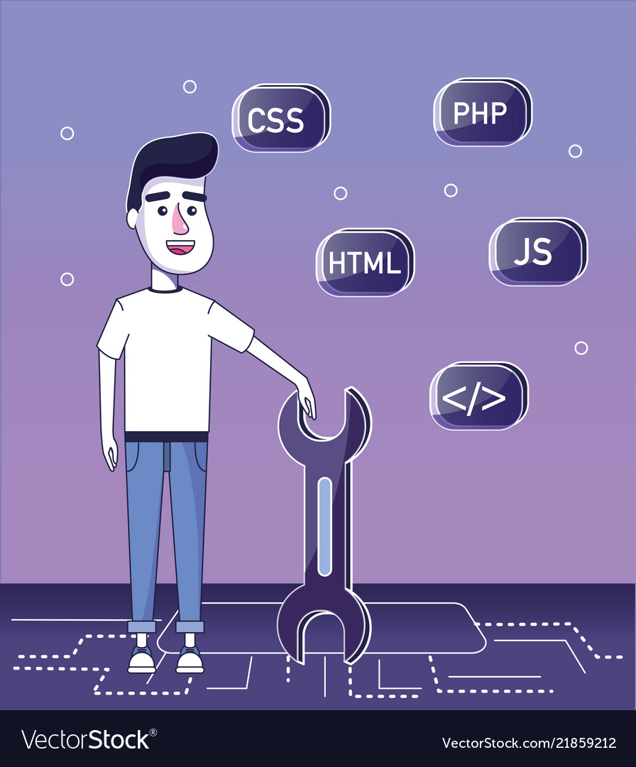 Software programmer cartoon