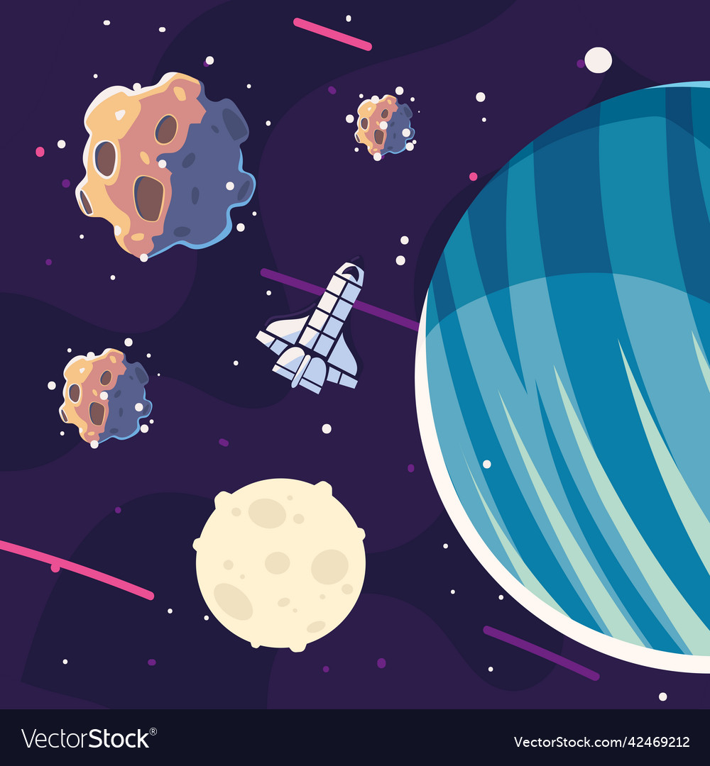 Space ship and asteroids