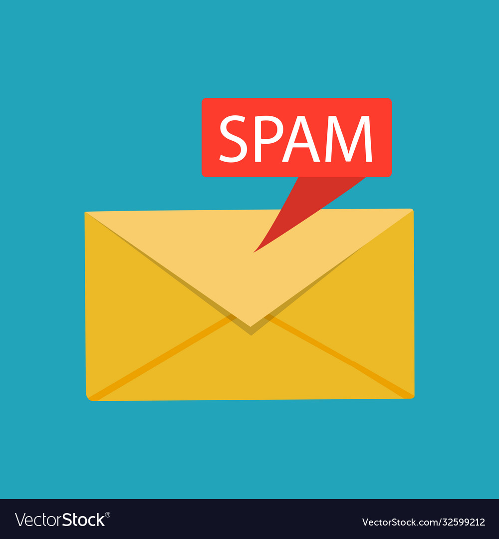 Spam data concept attention message vector image Spam data concept attention message