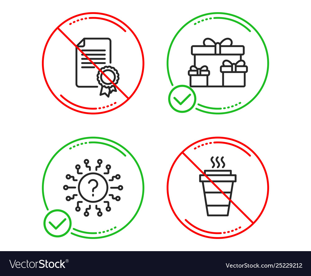 Surprise boxes certificate and question mark Vector Image Surprise boxes certificate and question mark