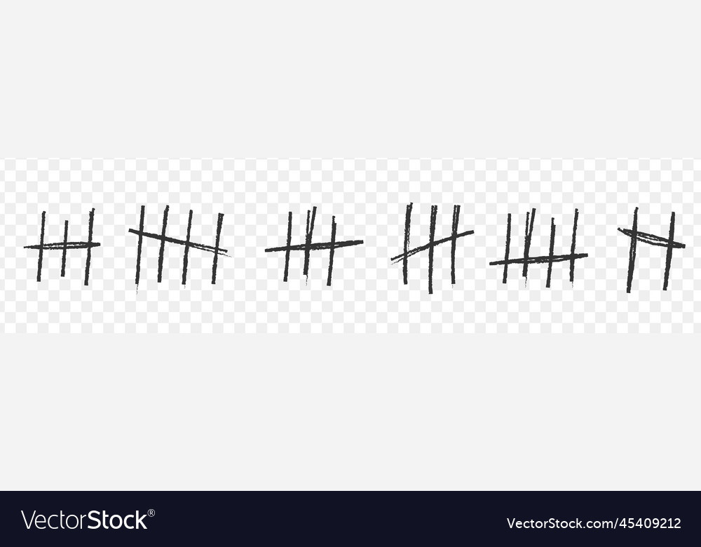 Tally mark for count slash line brush simple Vector Image Tally mark for count slash line brush simple