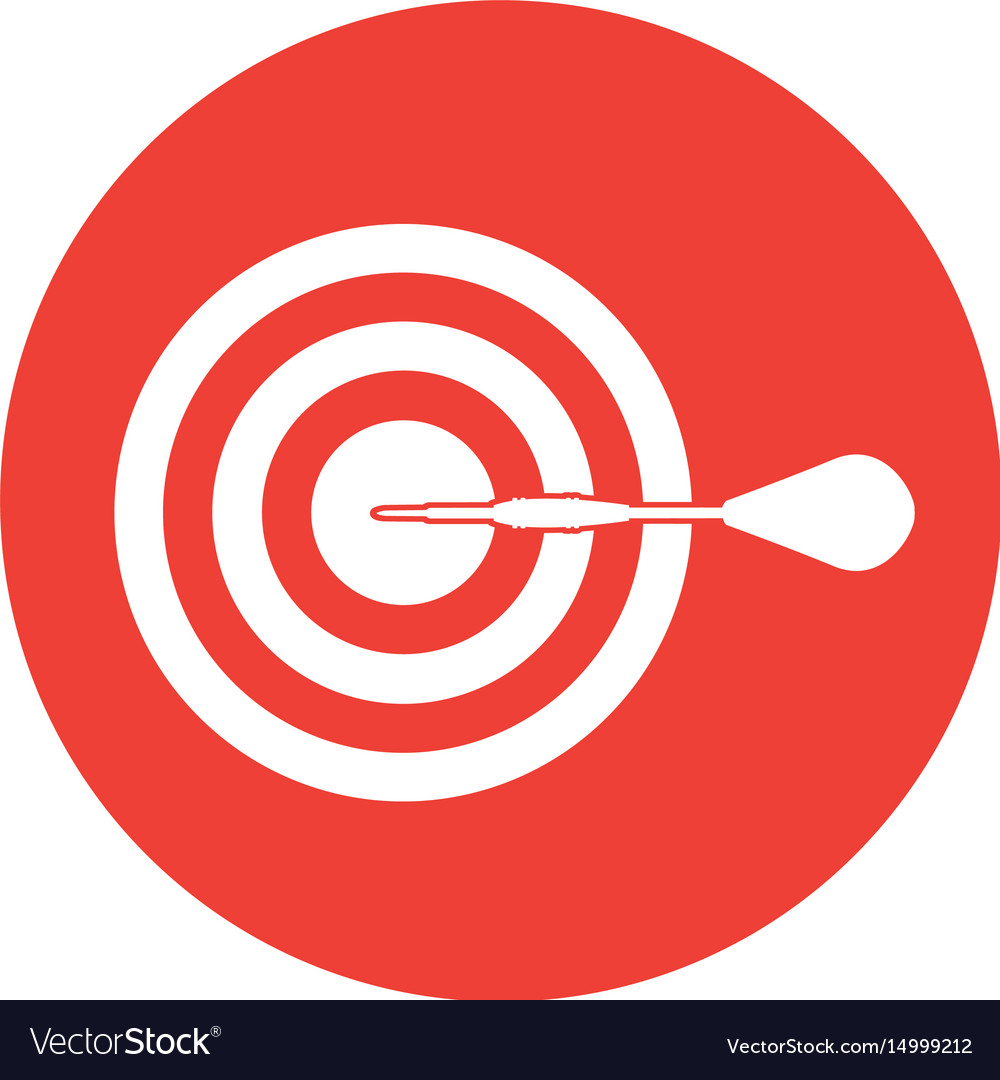 Target goal with dart isolated icon