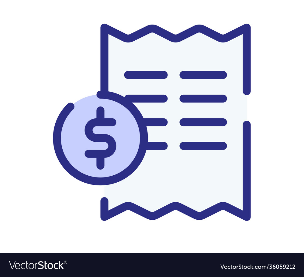 Tax invoice bill single isolated icon with dashed