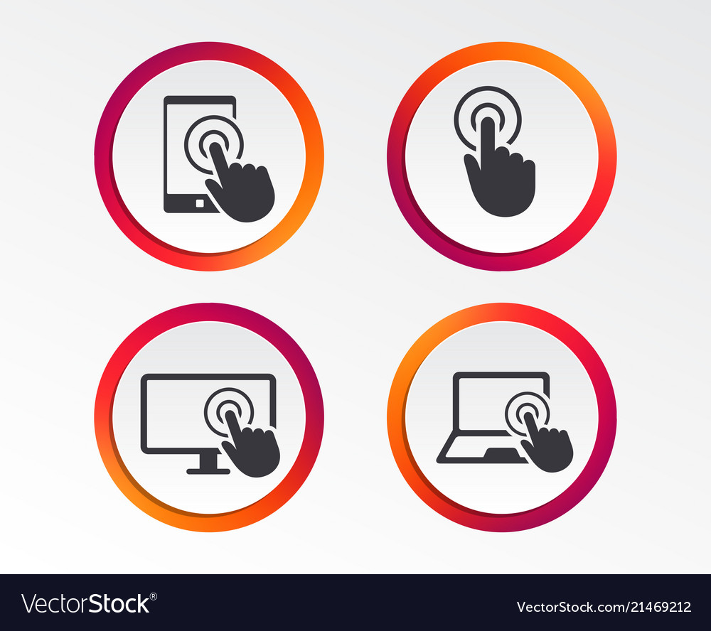 Touch screen smartphone hand pointer symbols