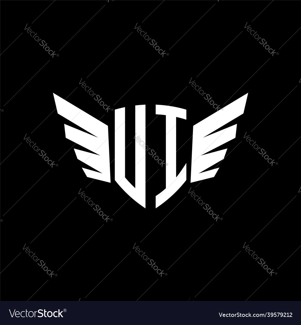Ui monogram wing shape style Vector Image Ui monogram wing shape style