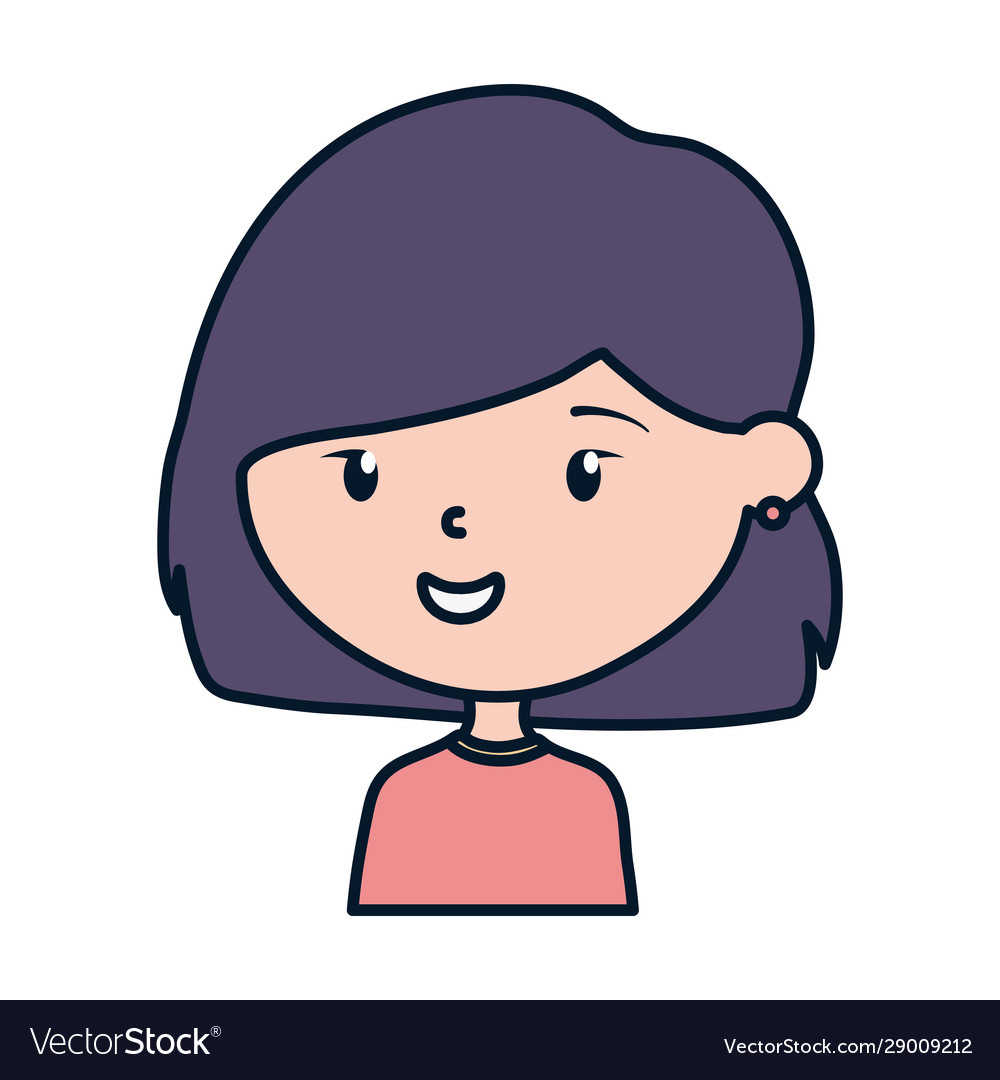 Junge Frau Cartoon Charakter Portrait