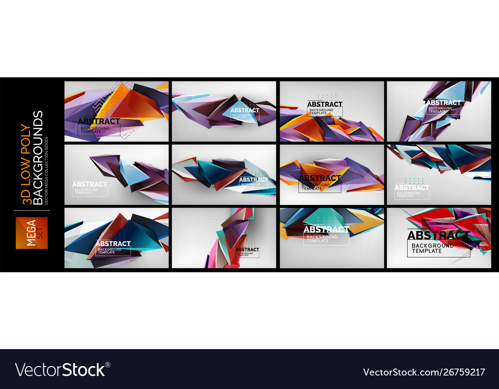 3D Low Poly Triangle Abstract Background