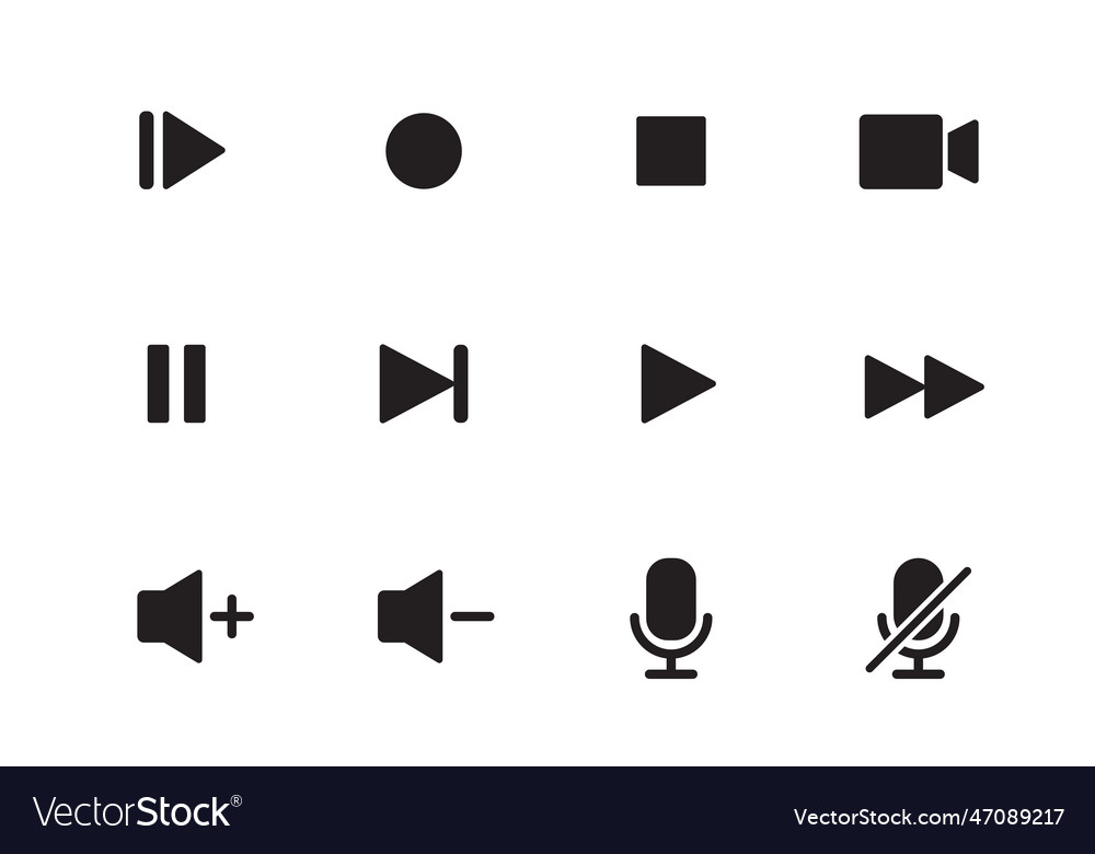 Audio video music player button icon sound Vector Image