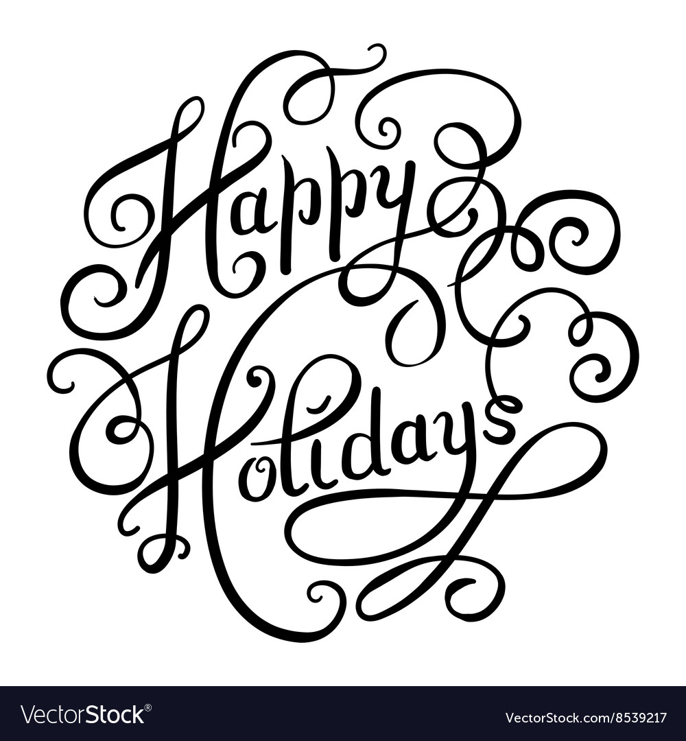 calligraphic-happy-holidays-hand-writing-vector-image