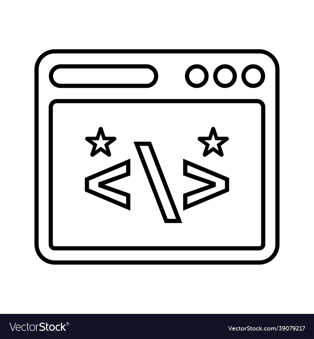 Clean code coding line icon outline