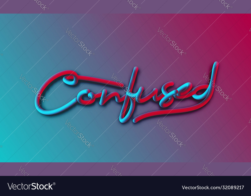 Confused calligraphic 3d pipe style text design