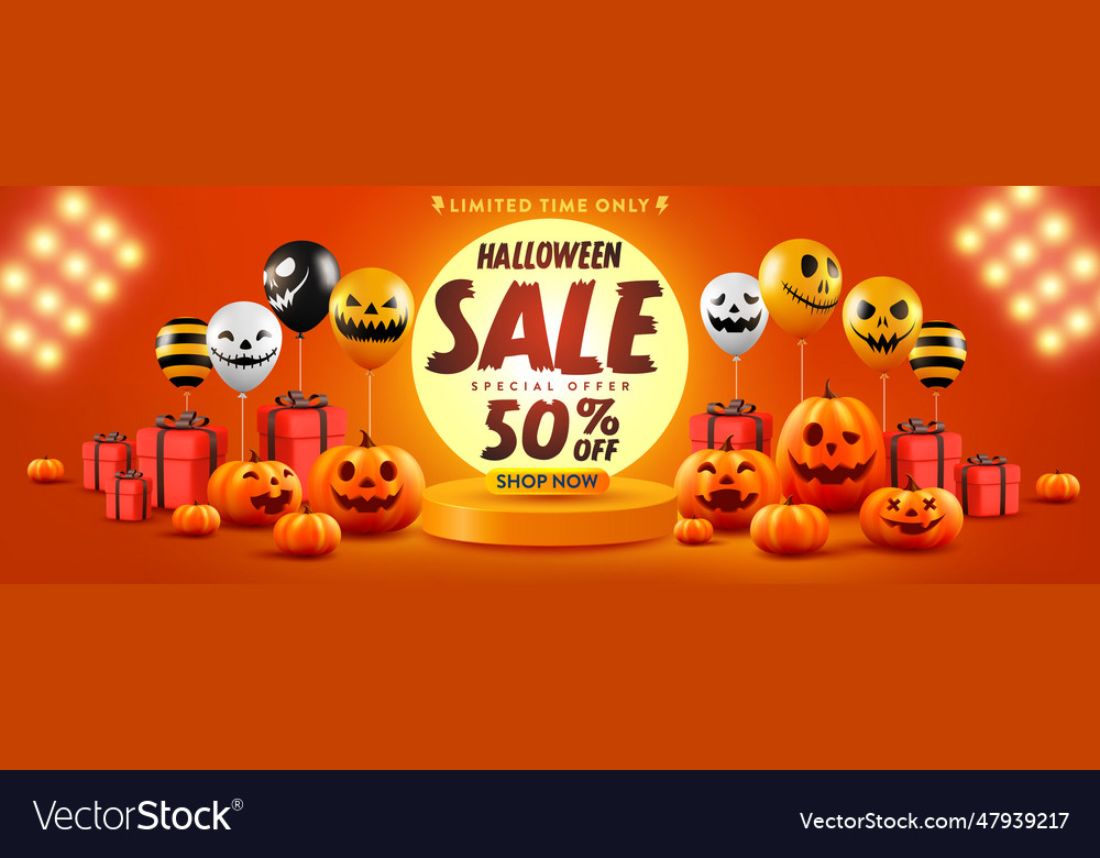 Halloween sale promotion poster or banner Vector Image