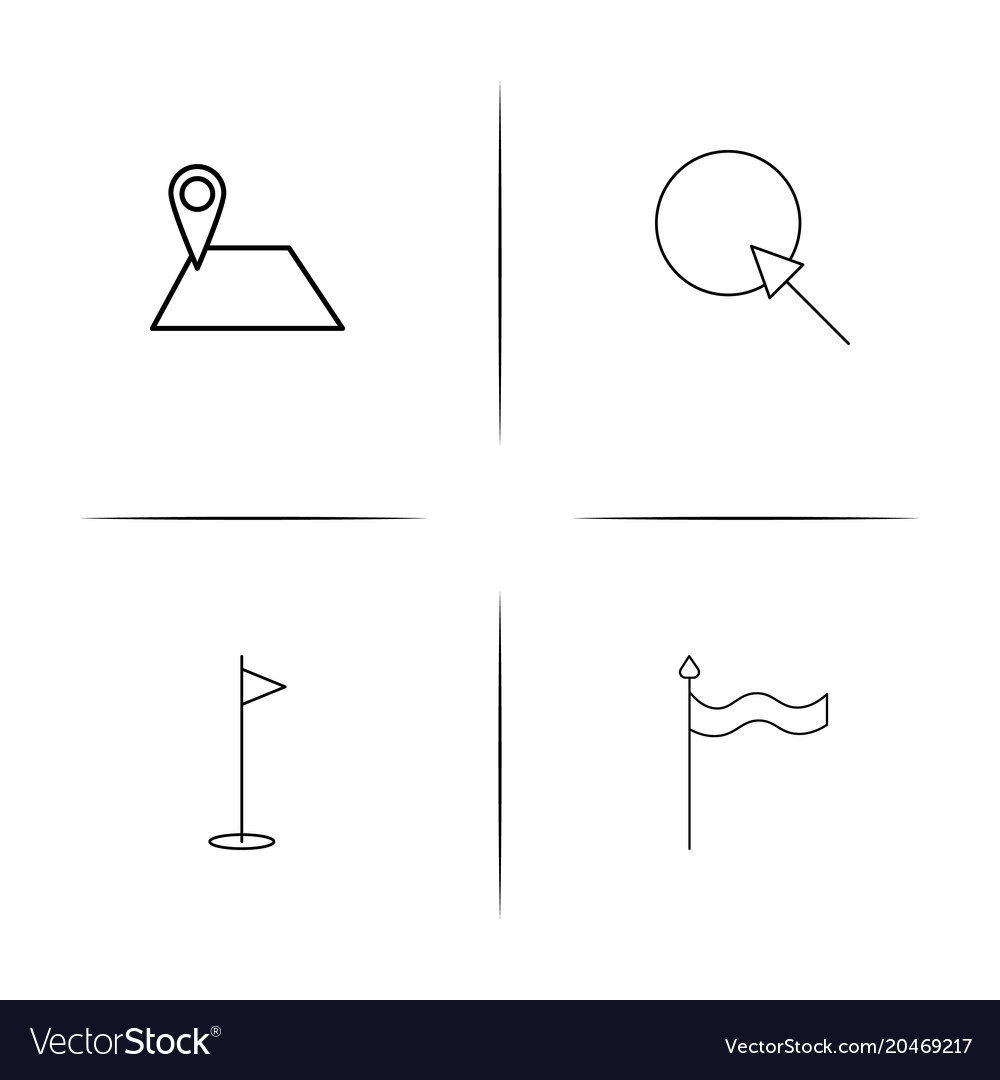 Maps and navigation simple linear icons set