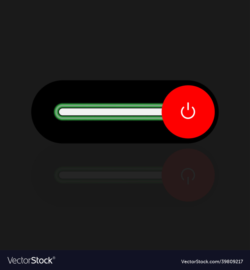 On off switch toggle - slider style power buttons vector image On off switch toggle - slider style power buttons