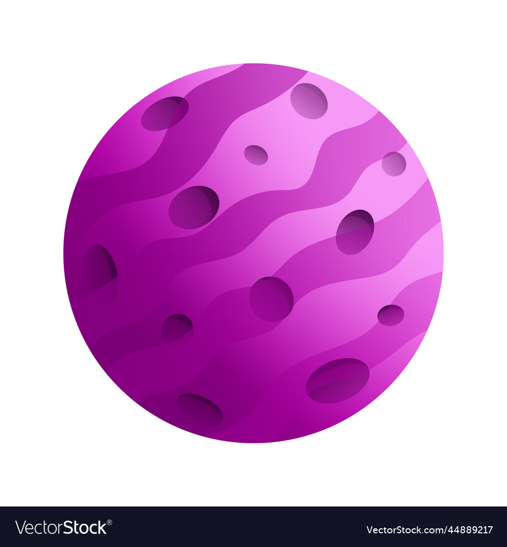 Purple planet 3d icon Royalty Free Vector Image