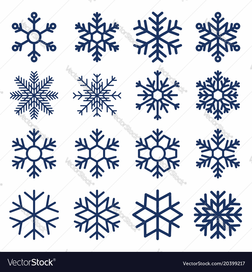 Set snowflakes snowflake texture Royalty Free Vector Image