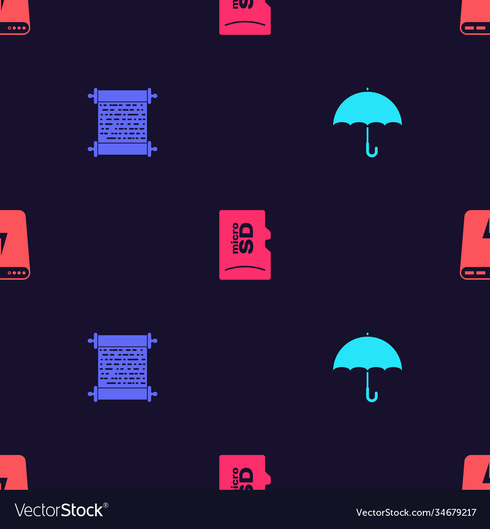 Set umbrella paper scroll micro sd memory card
