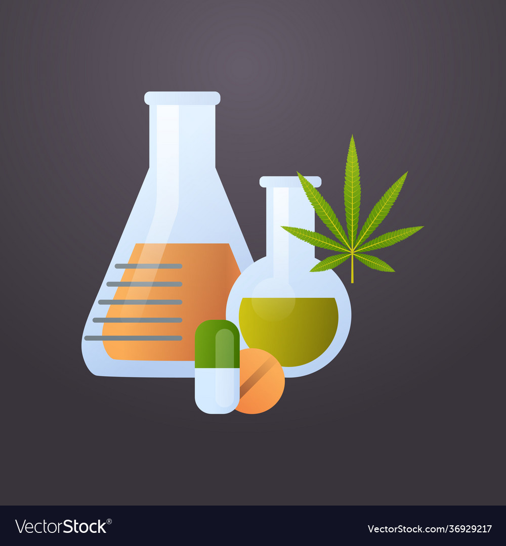 Testrohre mit Cbd-Öl in Chemielabormedizin