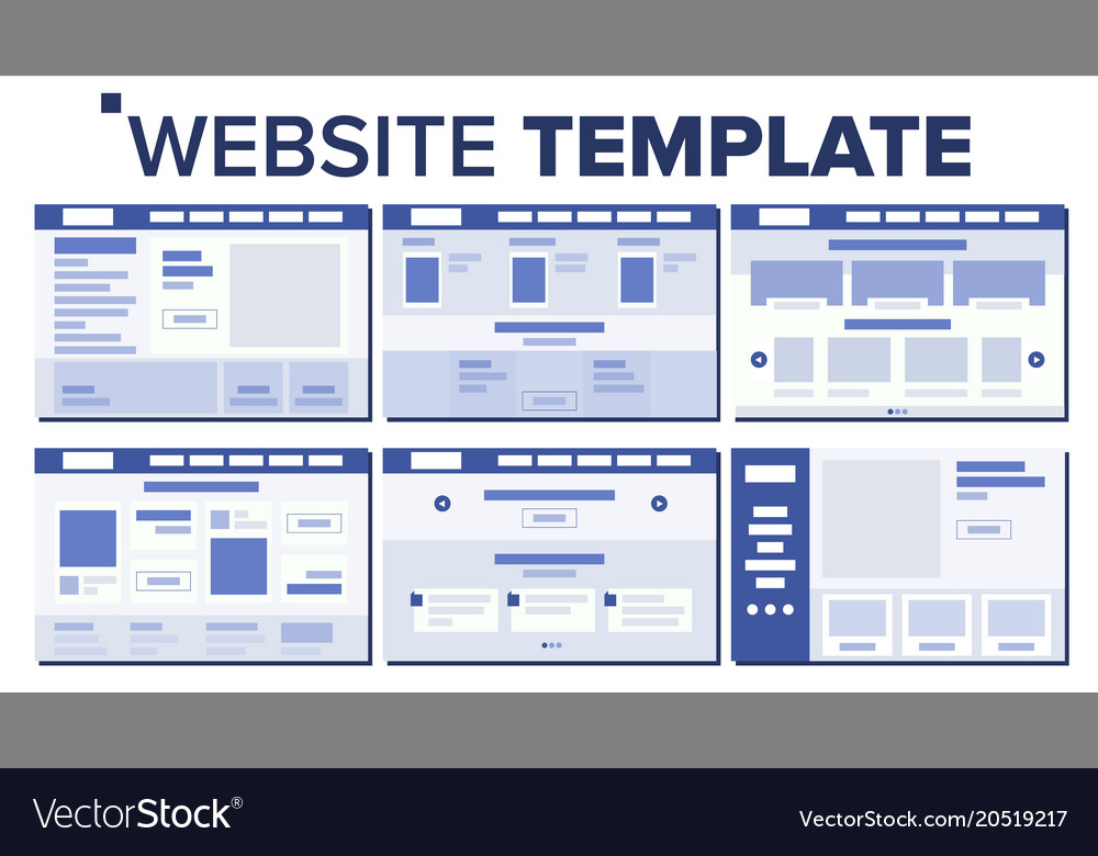Website page set design responsive web