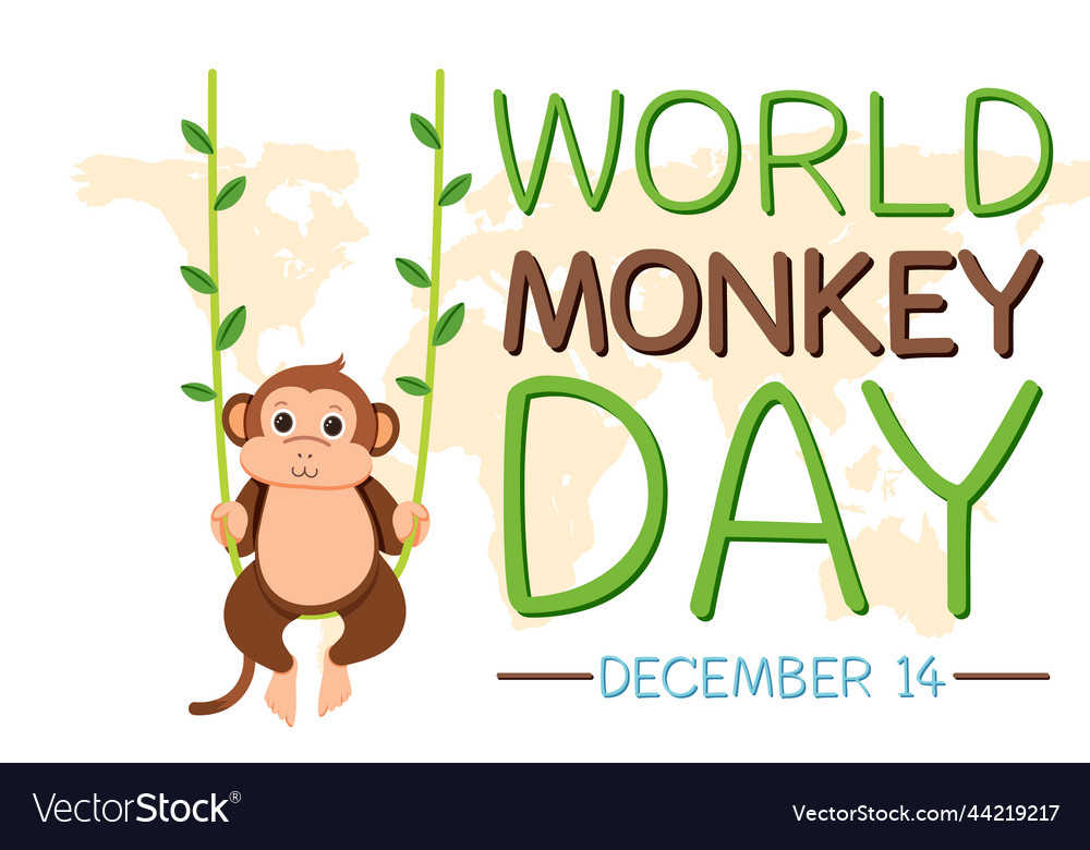 World monkey day poster design Royalty Free Vector Image