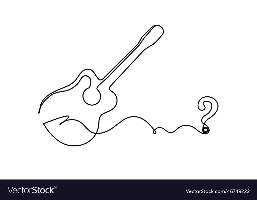 Abstract guitar with question mark as continuous Vector Image Abstract guitar with question mark as continuous