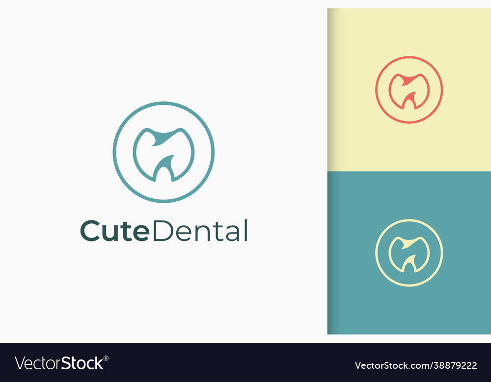 Dental logo in simple and modern for repairing vector image Dental logo in simple and modern for repairing