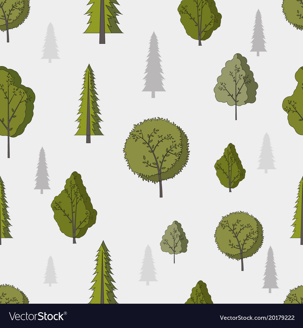 Forest seamless pattern with various type
