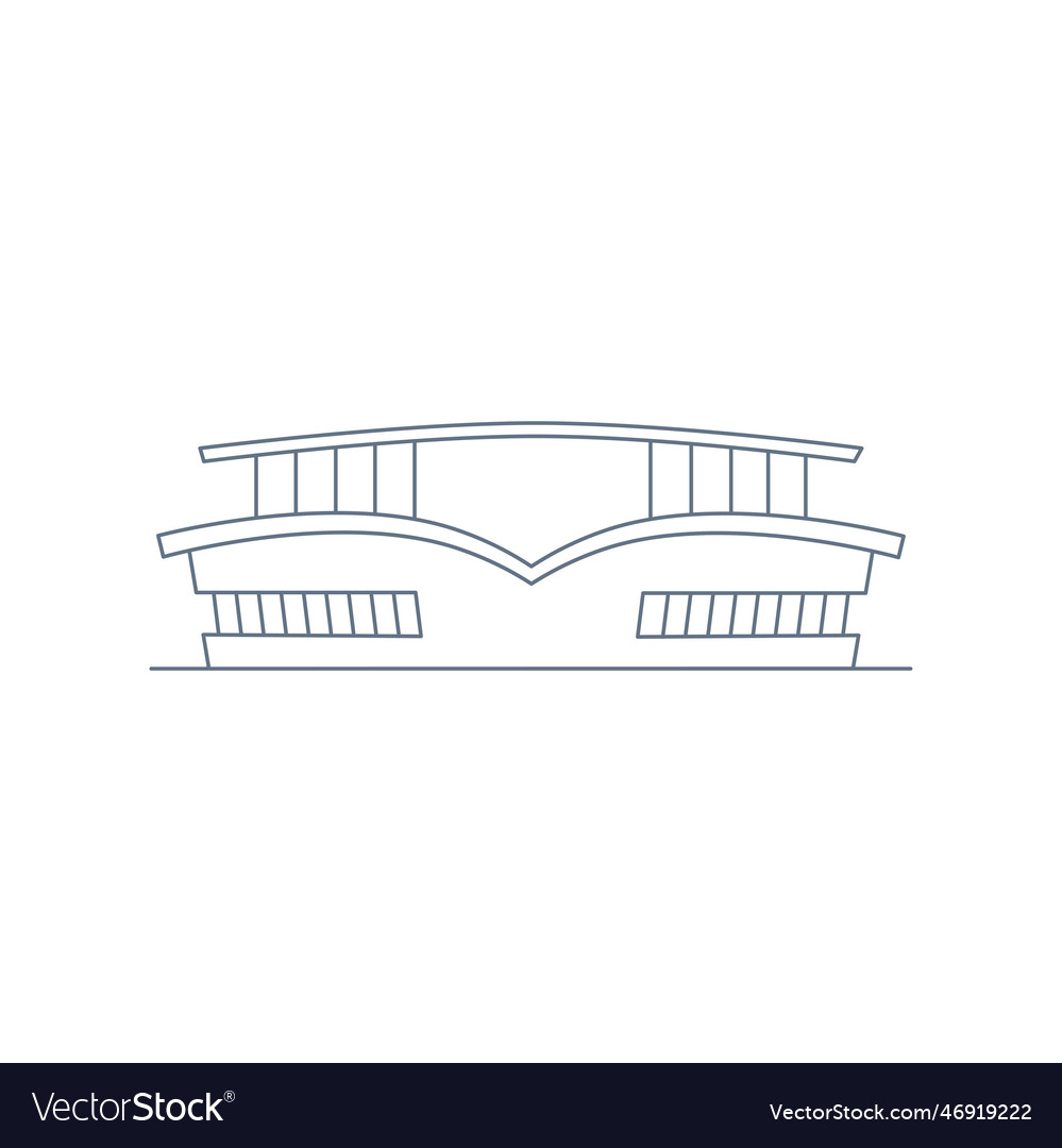 Front view of a stadium icon outline style Vector Image