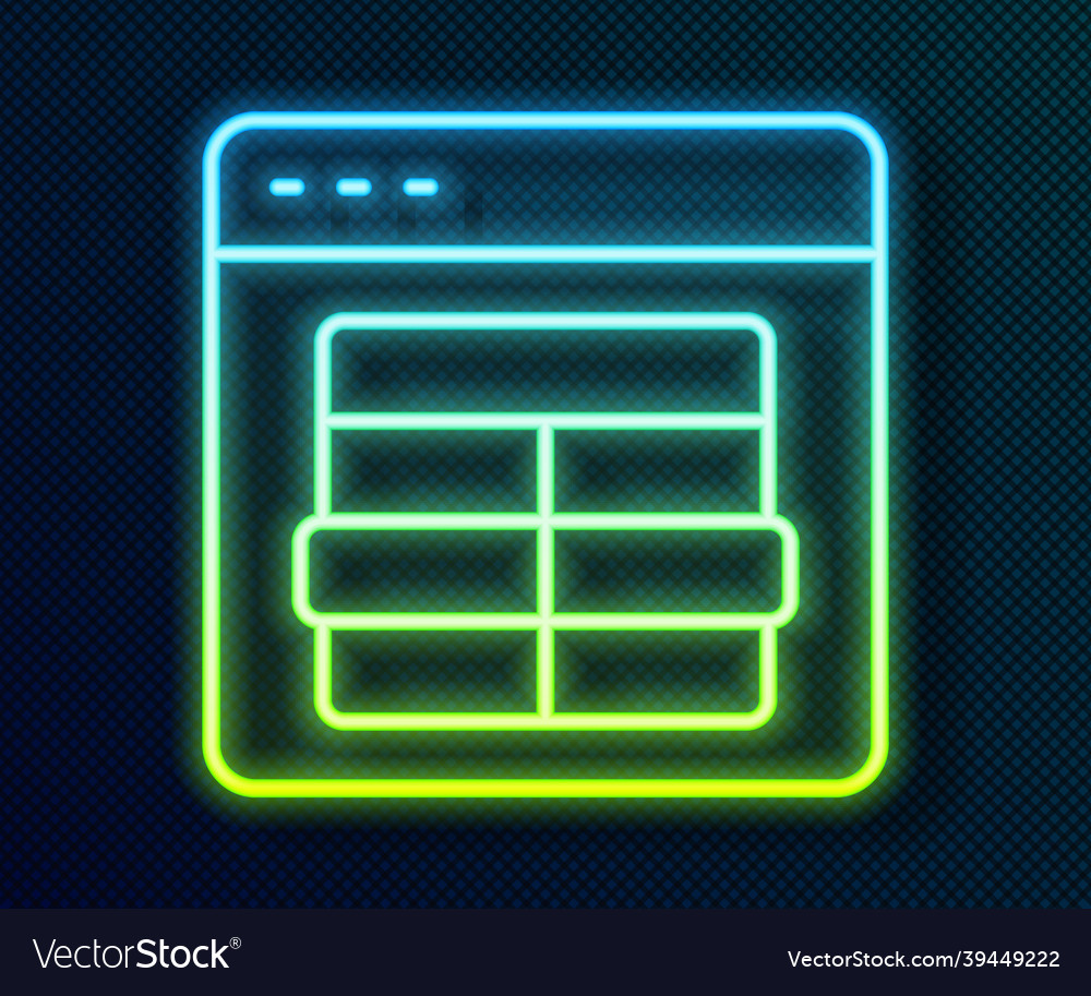 Glowing neon line mysql code icon isolated vector image Glowing neon line mysql code icon isolated