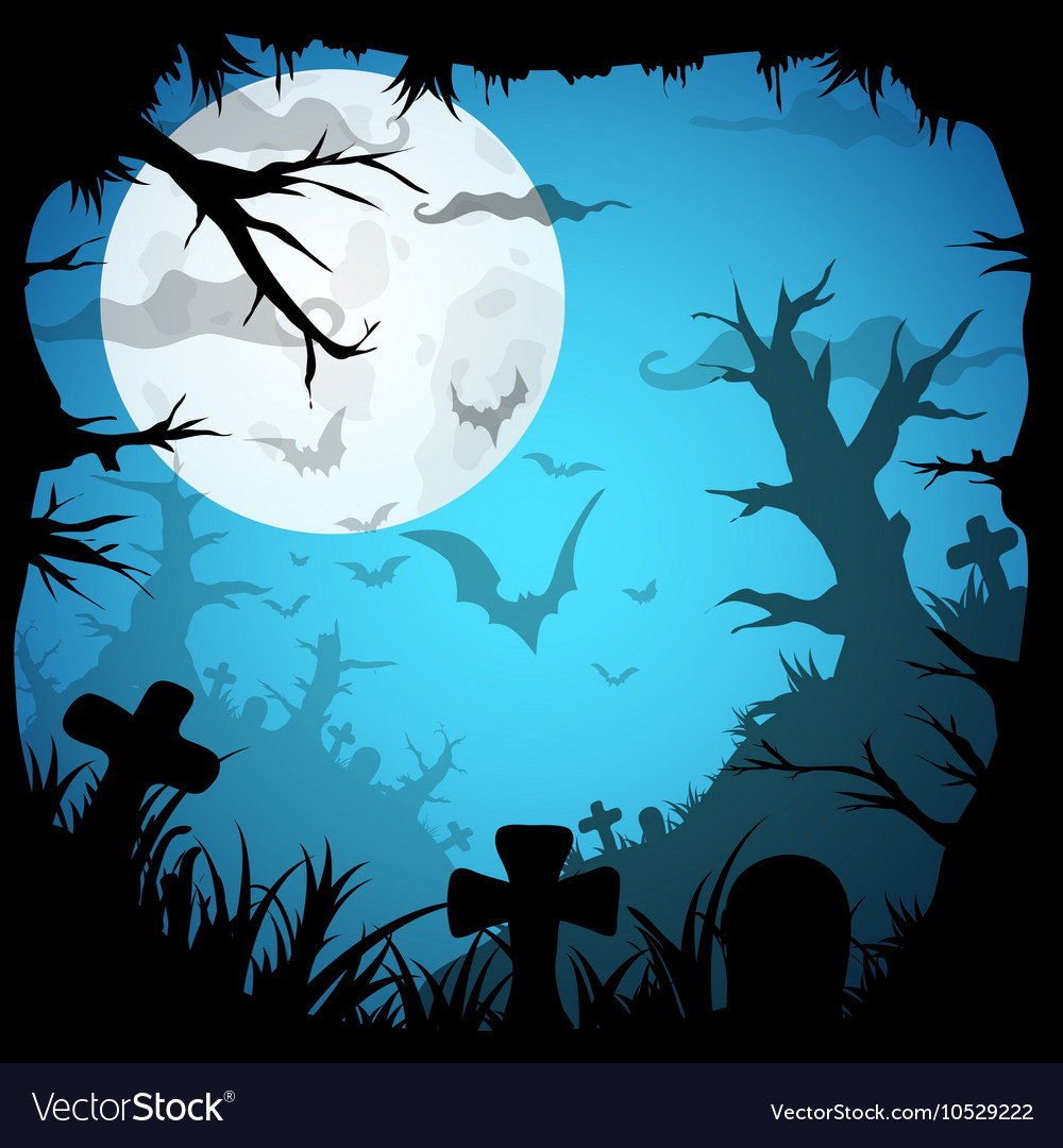 Halloween party blue old movie style background