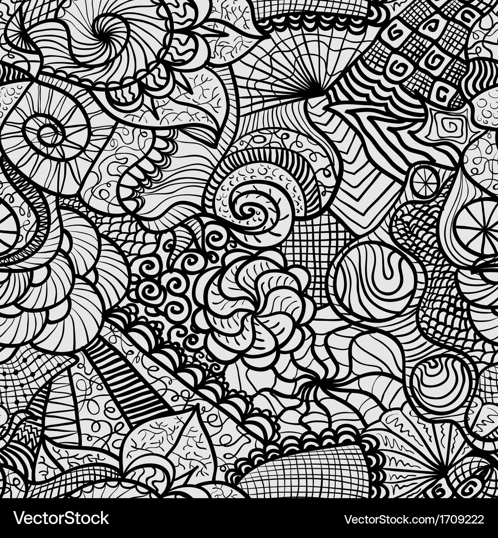 Hand drawn seamless pattern Royalty Free Vector Image
